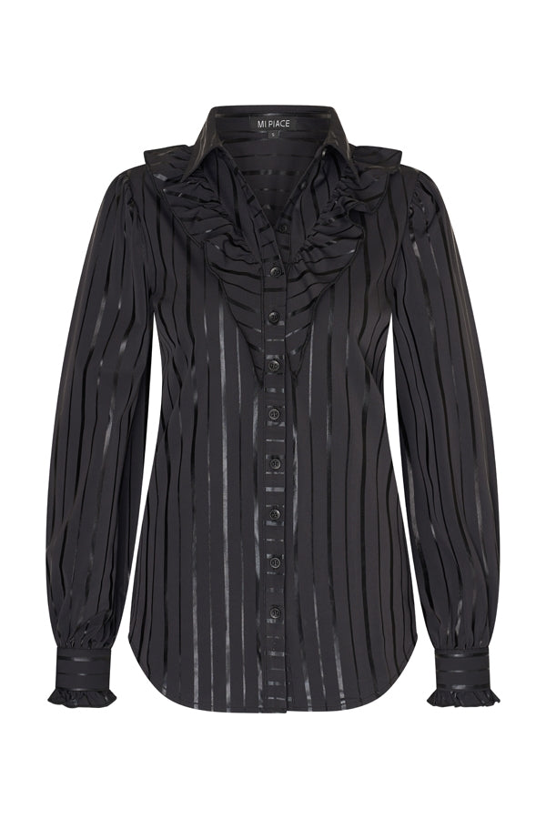 Blouse Ruche Foil Stripe
