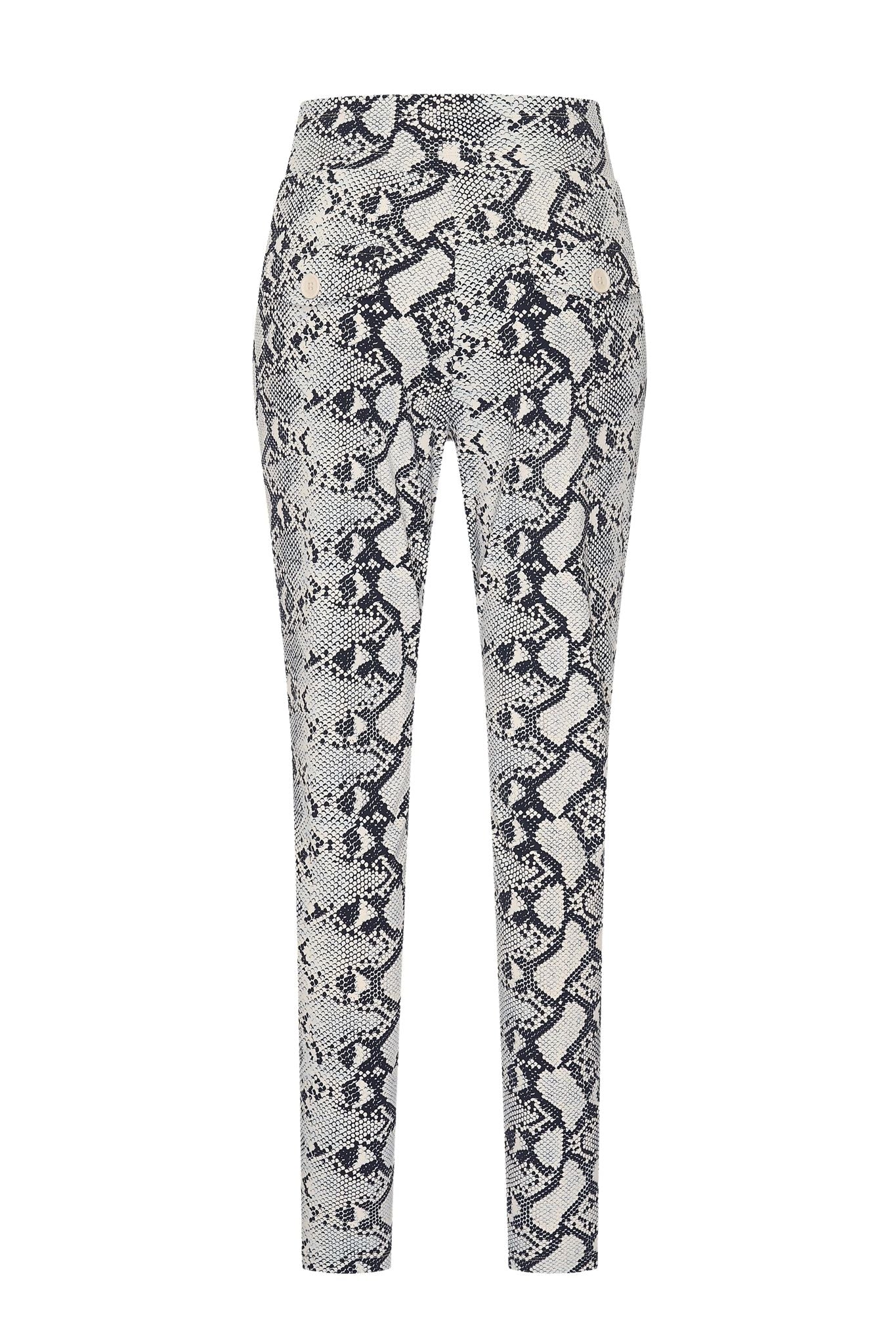 Broek Skinny Mi Piace (Dark blue, white, snake print)